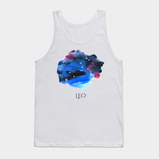 Leo Zodiac Sign - Watercolor Star Constellation Tank Top